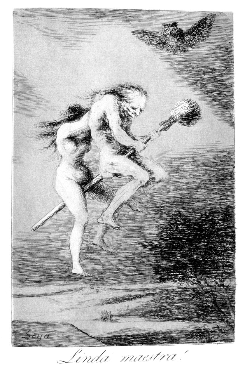 Śliczna nauczycielka!, 1799 autorstwa Francisco de Goya