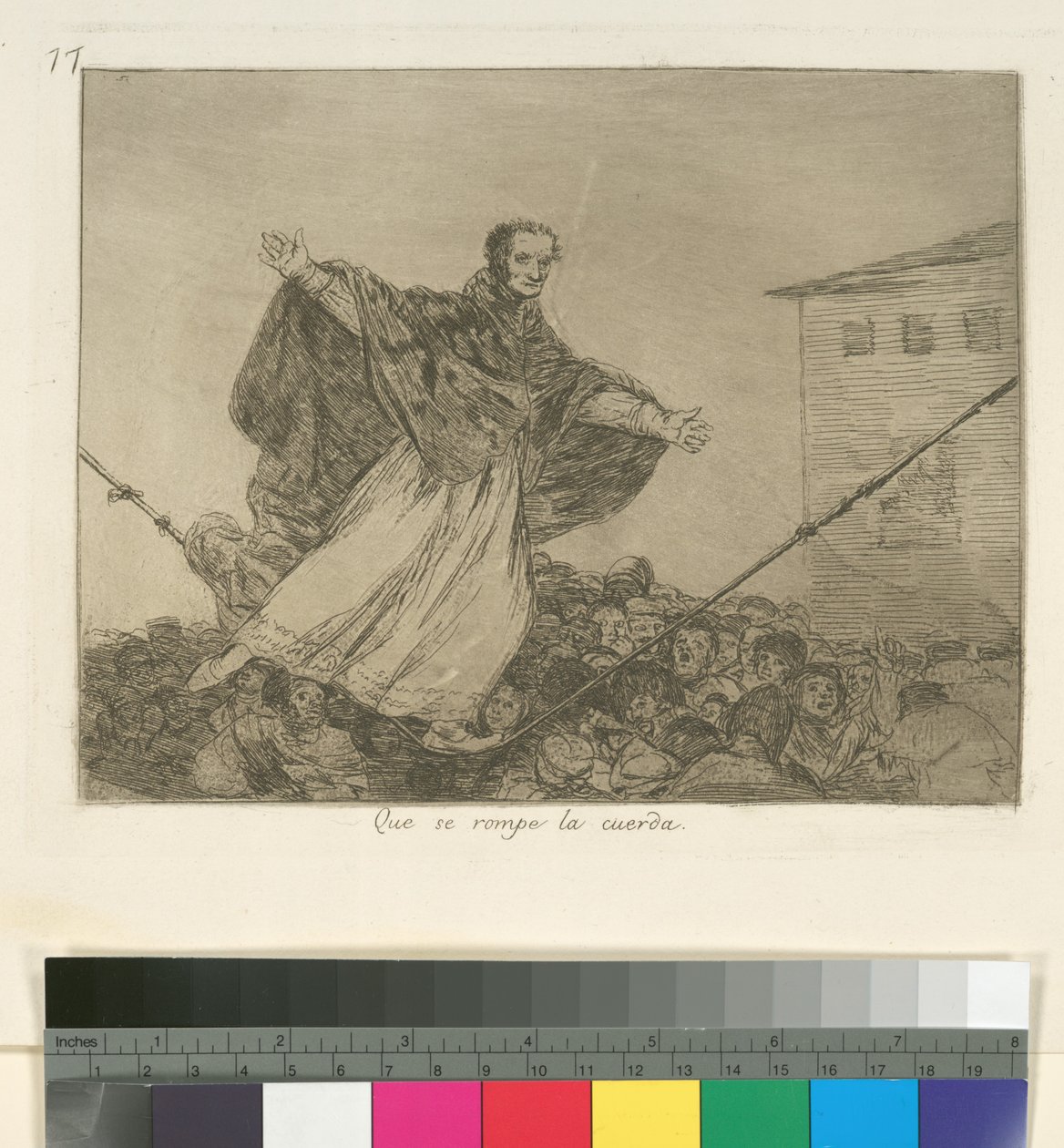 Niech pęknie sznur, Tablica 77 z Los Desastres de la Guerra (Klęski wojny), po 1814-15, wydana w 1863 (akwaforta, akwatinta lub lavis i sucha igła) autorstwa Francisco de Goya