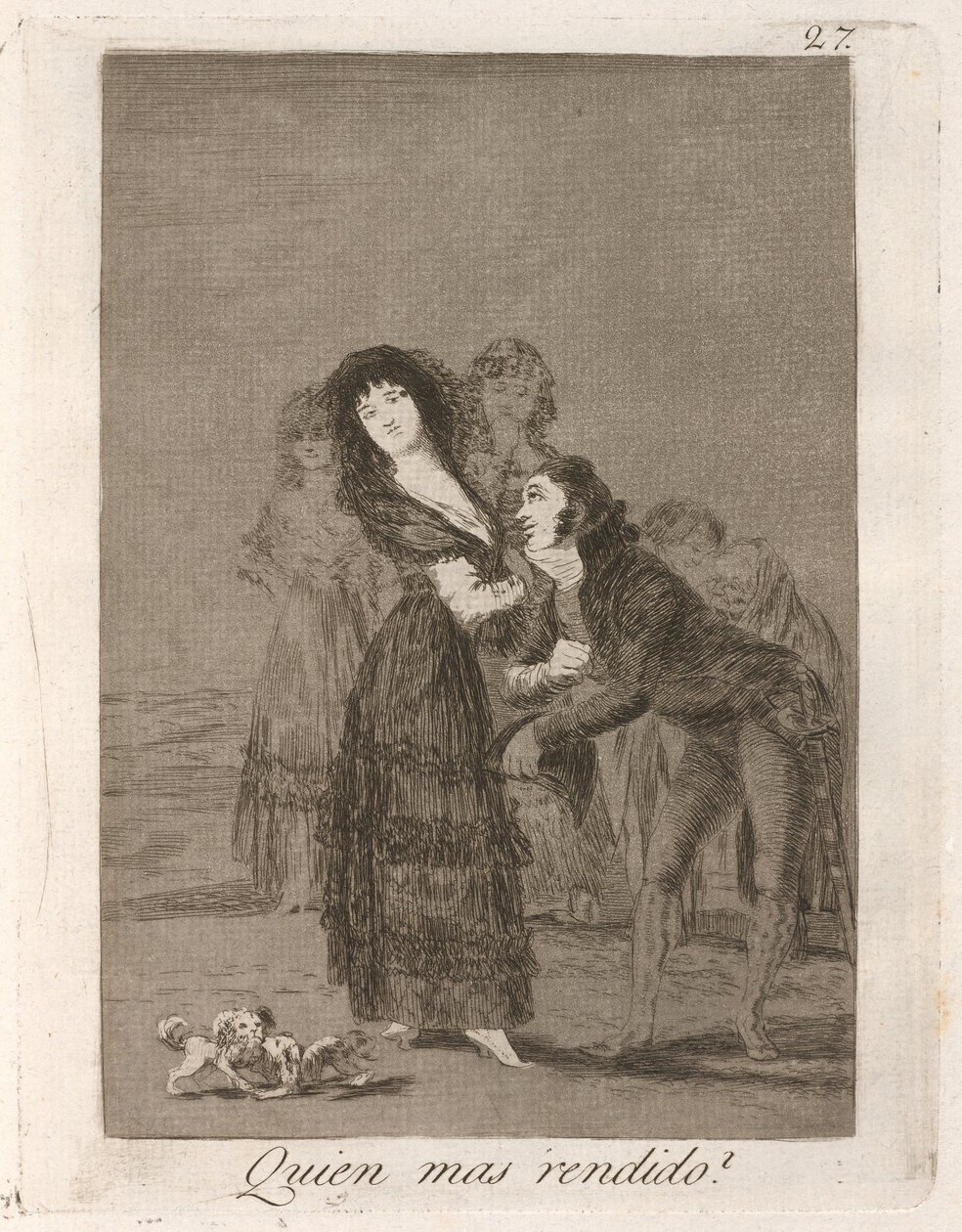 Quien mas rendido? (Który z nich jest bardziej pokonany?) autorstwa Francisco de Goya