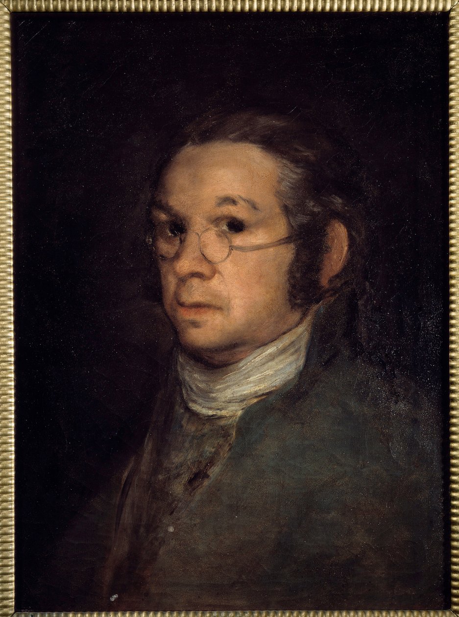 Obraz autoportretowy autorstwa Francisco de Goya (1746-1828) XIX-wieczne słońce. 0,54x0,39 m Bayonne, Musee Bonnat - Autoportret. Obraz Francisco de Goya (1746-1828) autorstwa Francisco de Goya