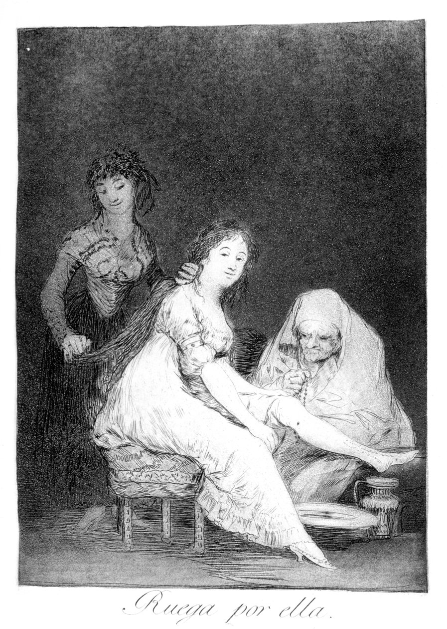 Modli się za nią, 1799 autorstwa Francisco de Goya