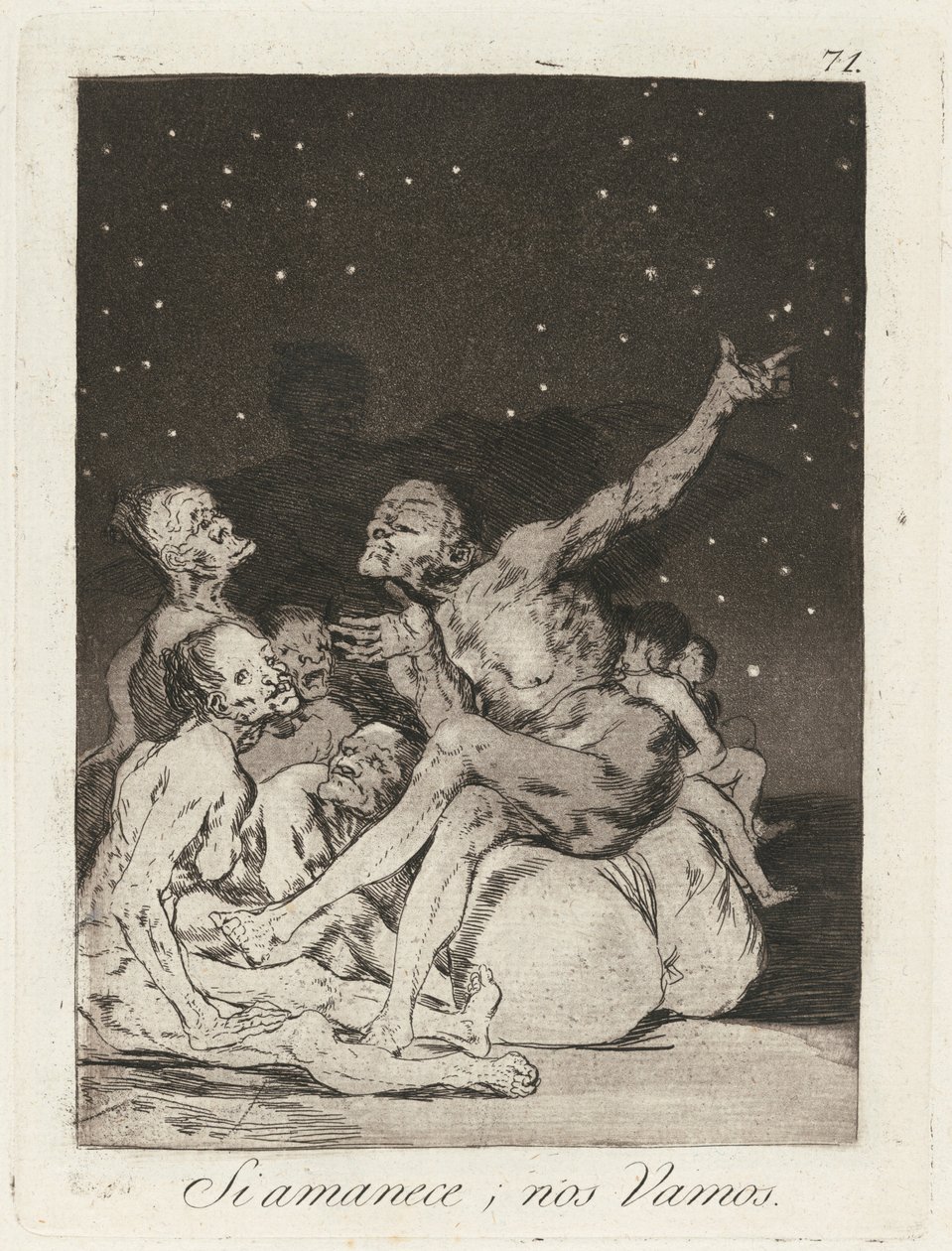 Si amanece; nos vamos (Kiedy skończy się dzień, wylecimy) autorstwa Francisco de Goya