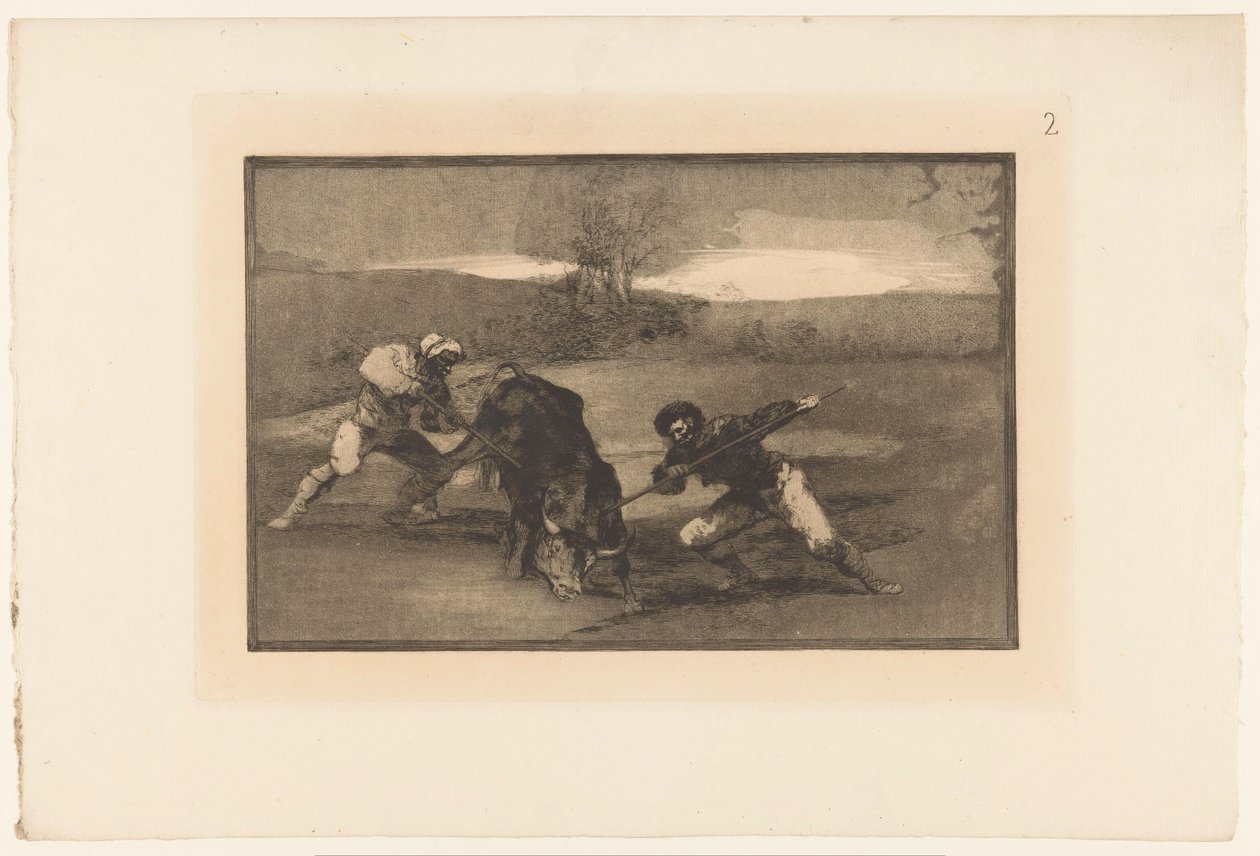 Polowanie na byki pieszo Otro modo de cazar á pie Walki byków (tytuł serii) La Taureaumachie (tytuł serii) La Tauromaquia (tytuł serii) autorstwa Francisco de Goya