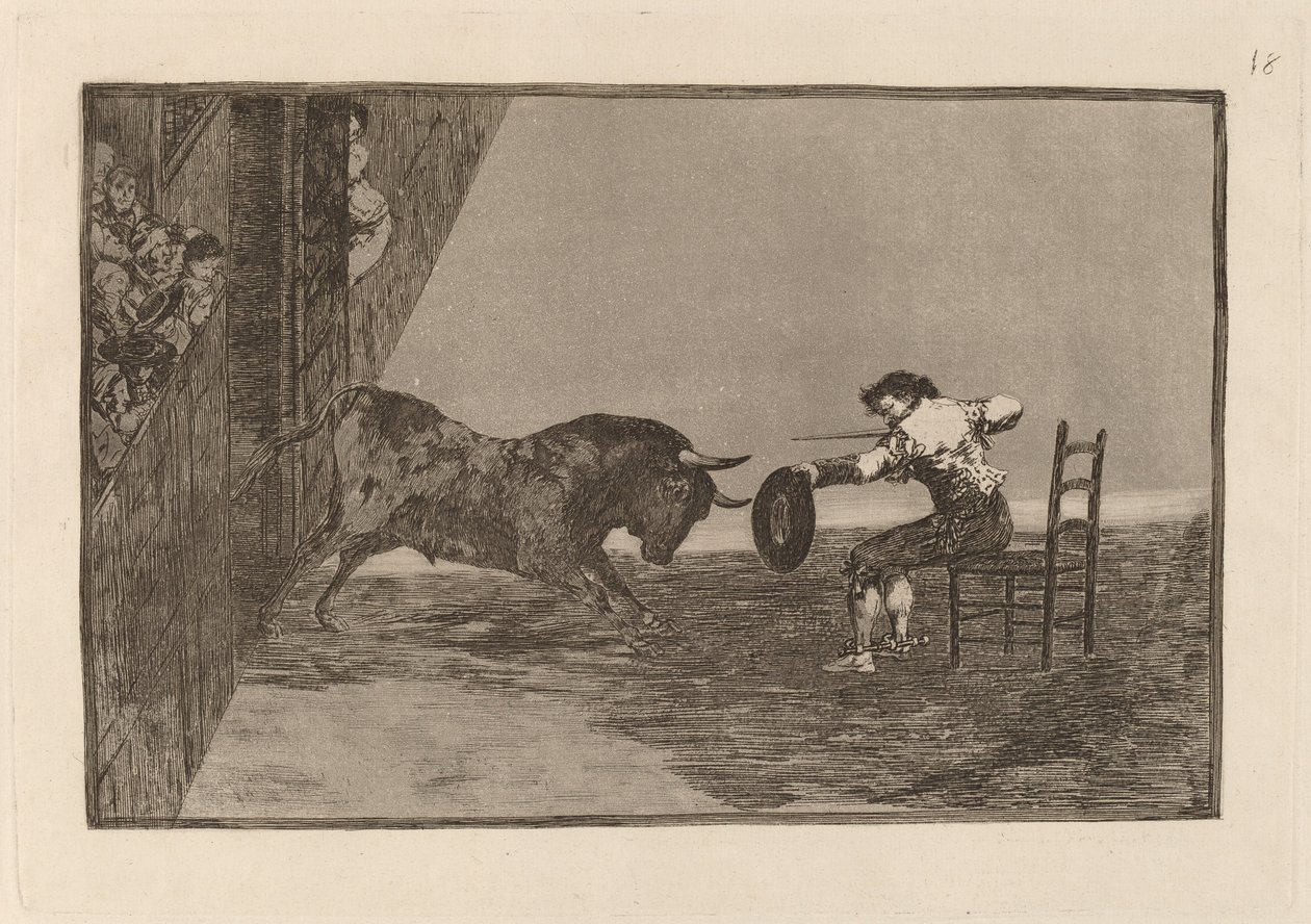 Odwaga Martincho na ringu w Saragossie autorstwa Francisco de Goya