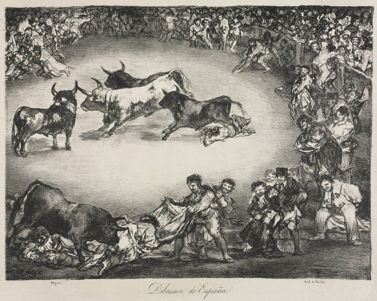 Byki z Bordeaux: Hiszpańska rozrywka autorstwa Francisco de Goya