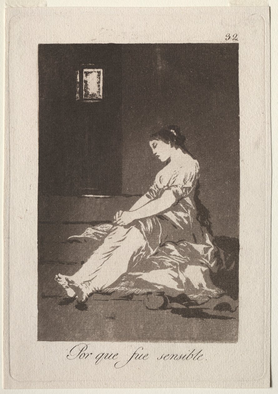 Caprichos: ponieważ była podatna, 1799. autorstwa Francisco de Goya