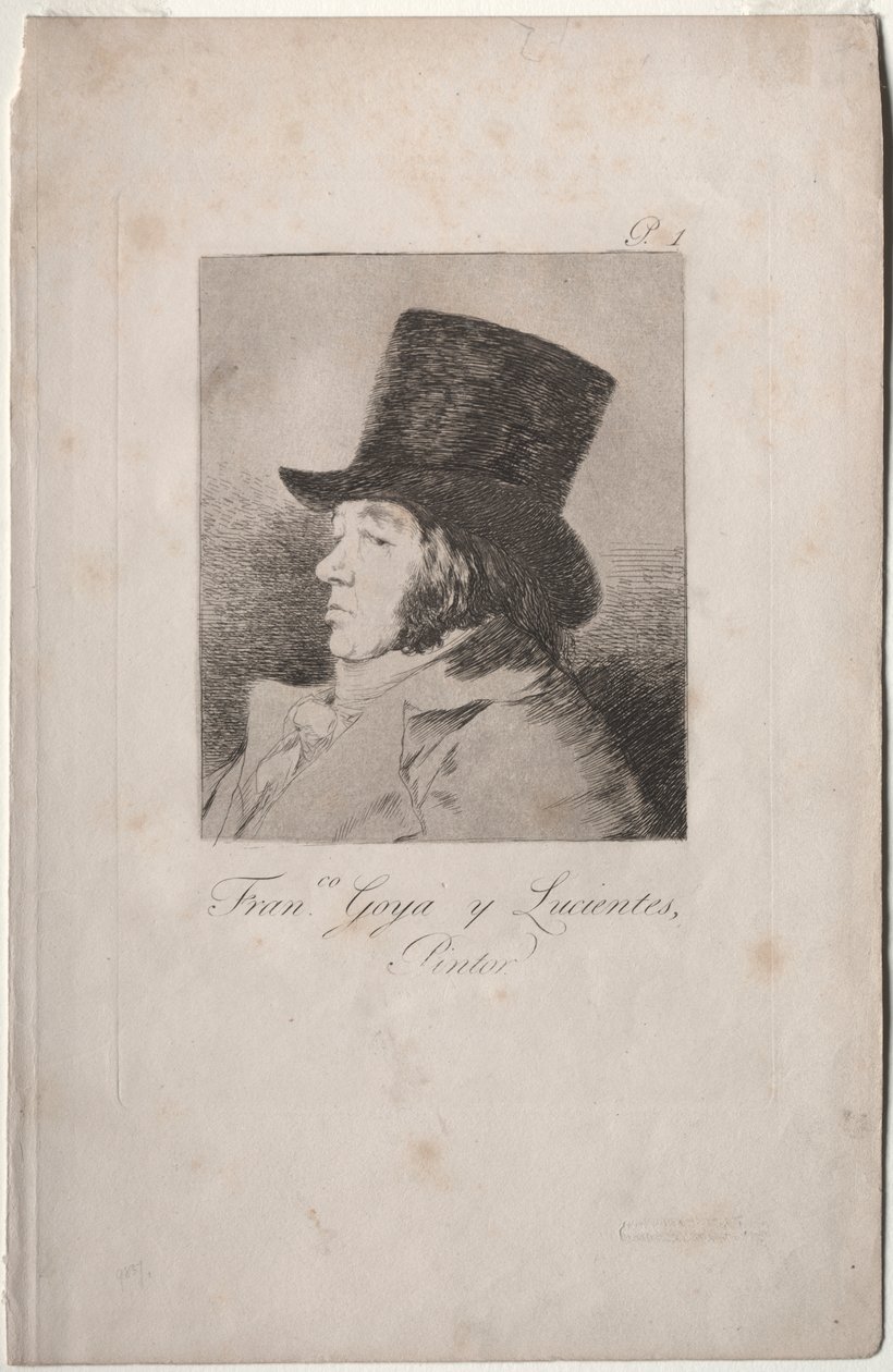 Caprichos: Portret Goya autorstwa Francisco de Goya