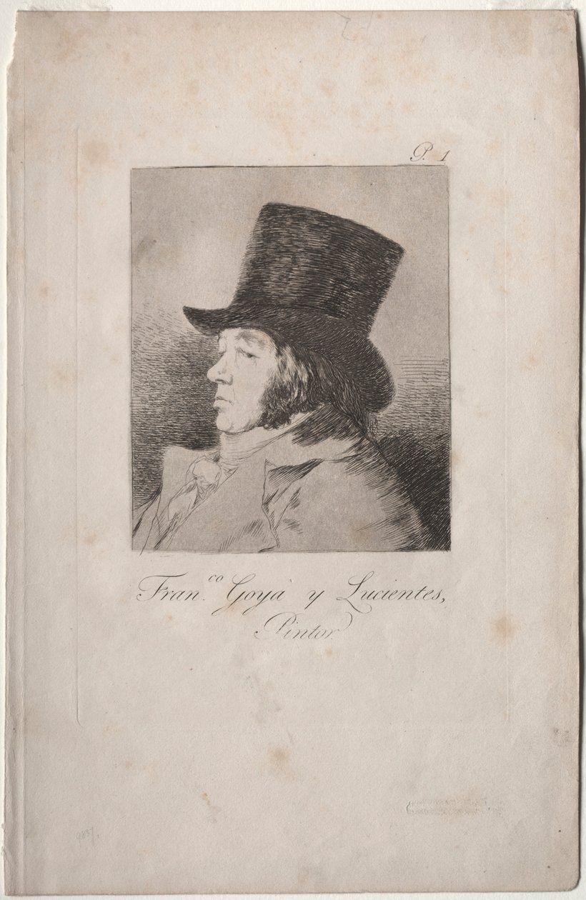Caprichos: Portret Goi. autorstwa Francisco de Goya