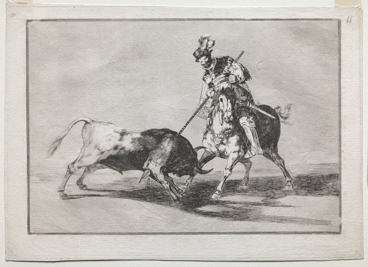 Cid Campeador przebija innego byka, 1815-1816. autorstwa Francisco de Goya