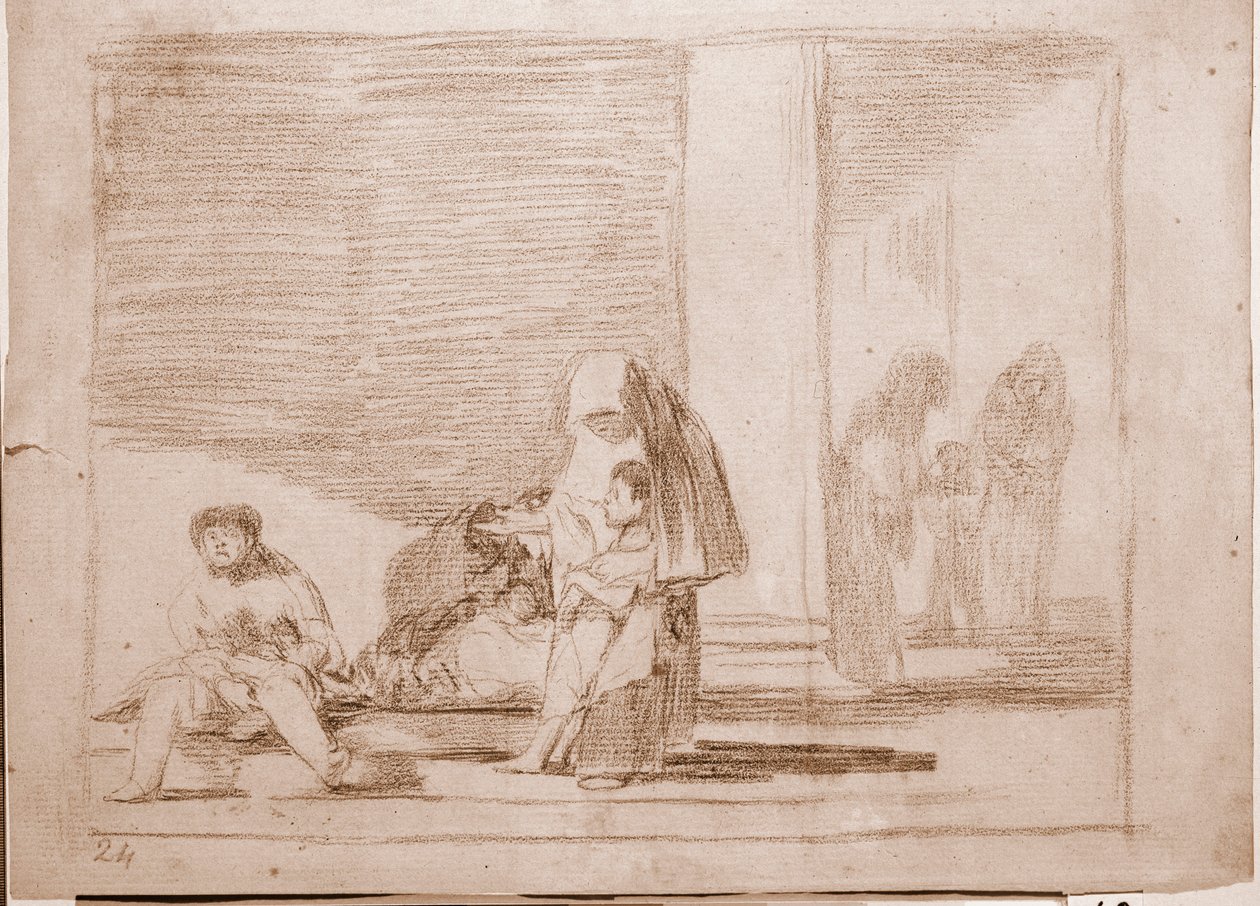 Katastrofy wojny: zdrowi i chorzy (rysunek autorstwa Francisco de Goya