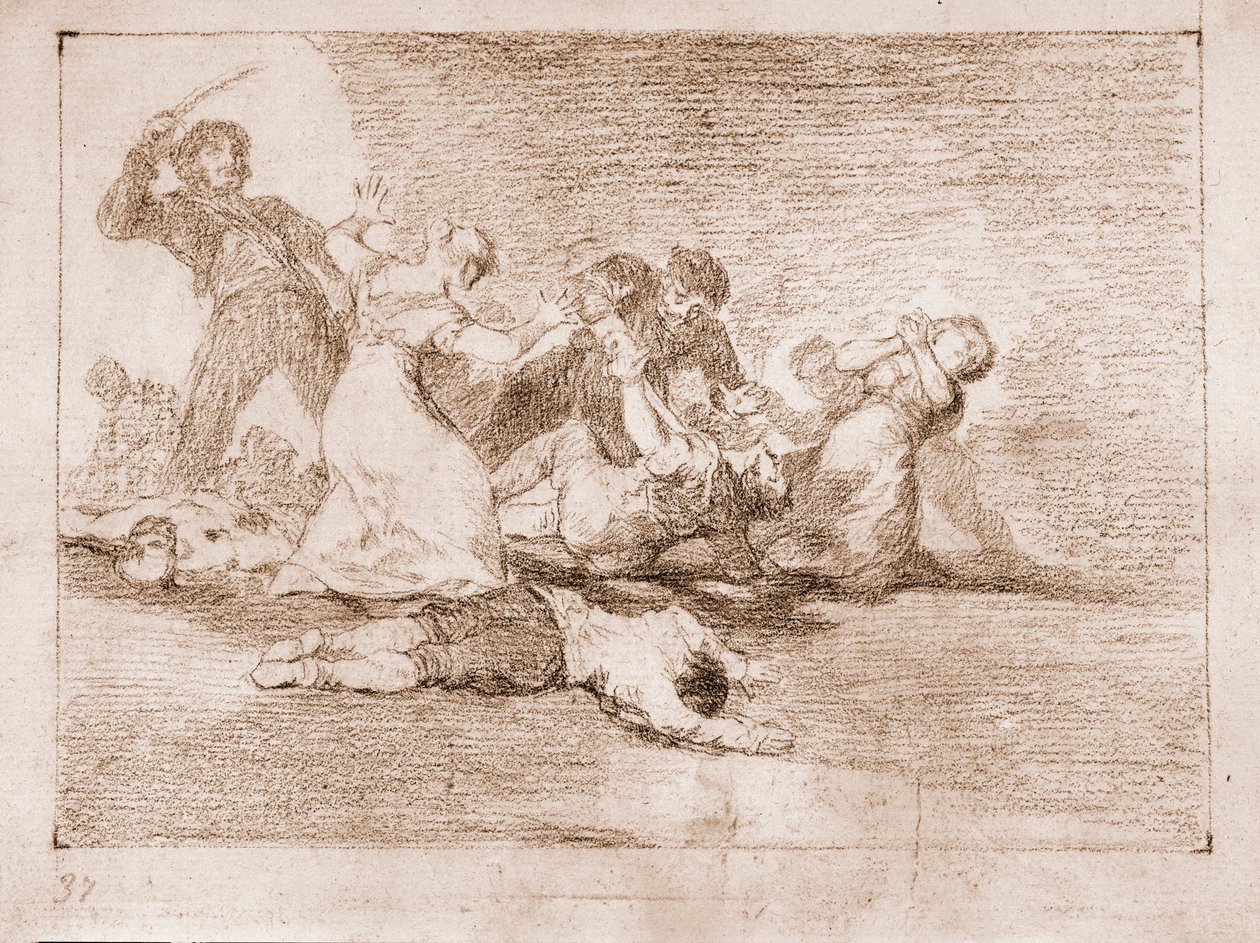 Katastrofy wojny: Niesławny zysk (Rysunek autorstwa Francisco de Goya