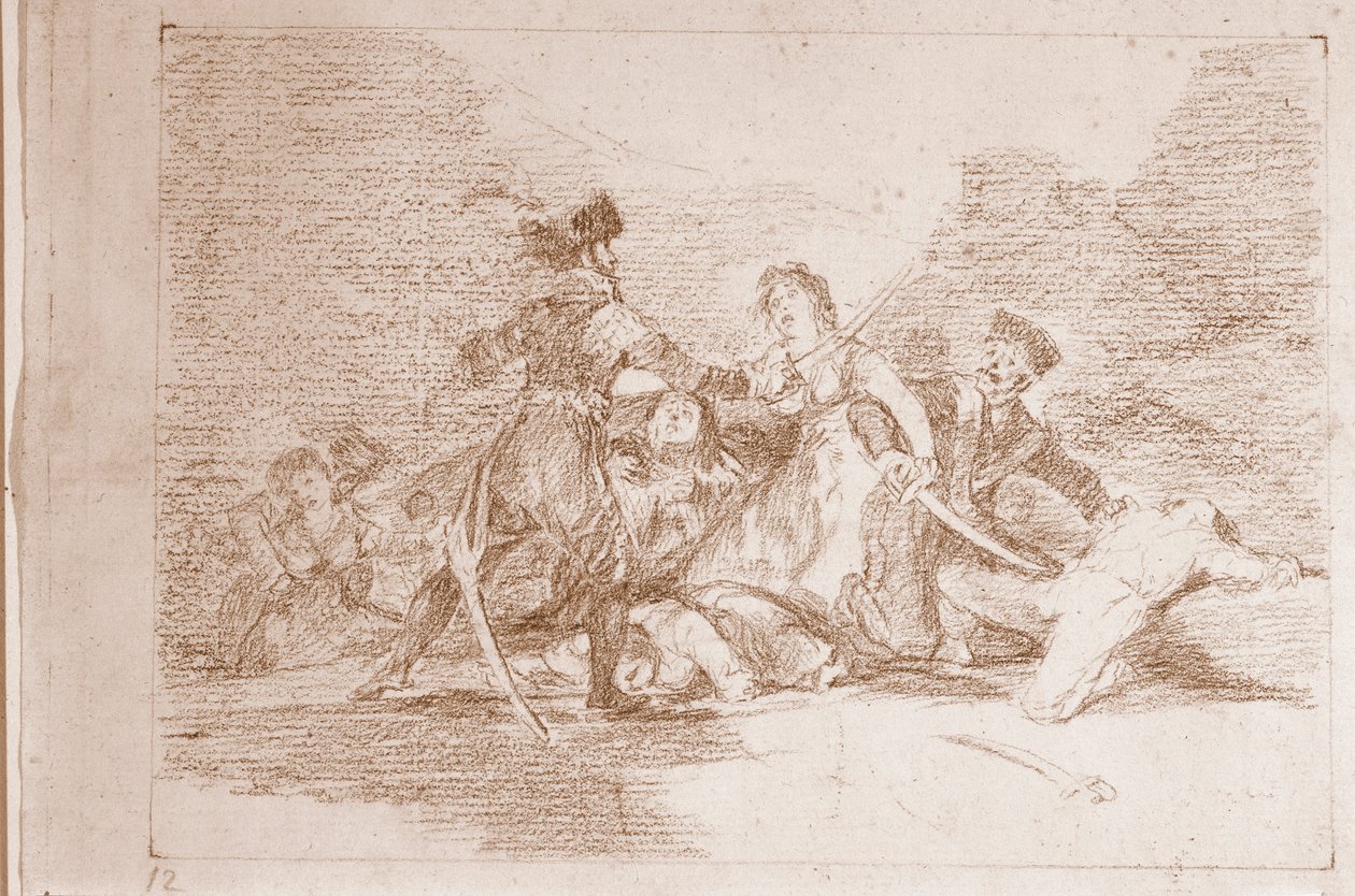 Katastrofy wojny : Jest już za późno (rysunek przygotowawczy) autorstwa Francisco de Goya
