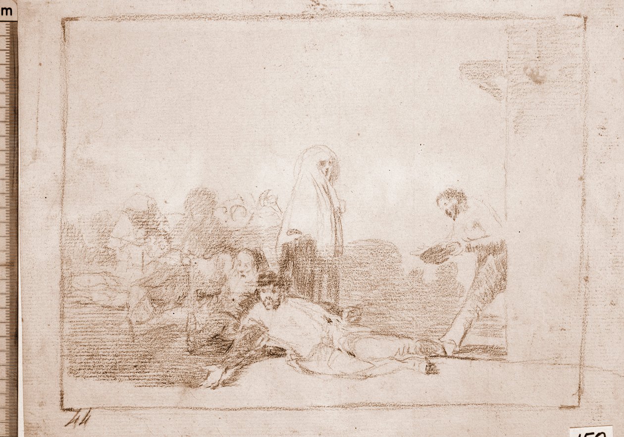 Katastrofy wojny: Nie ma sensu krzyczeć (rysunek przygotowawczy) autorstwa Francisco de Goya
