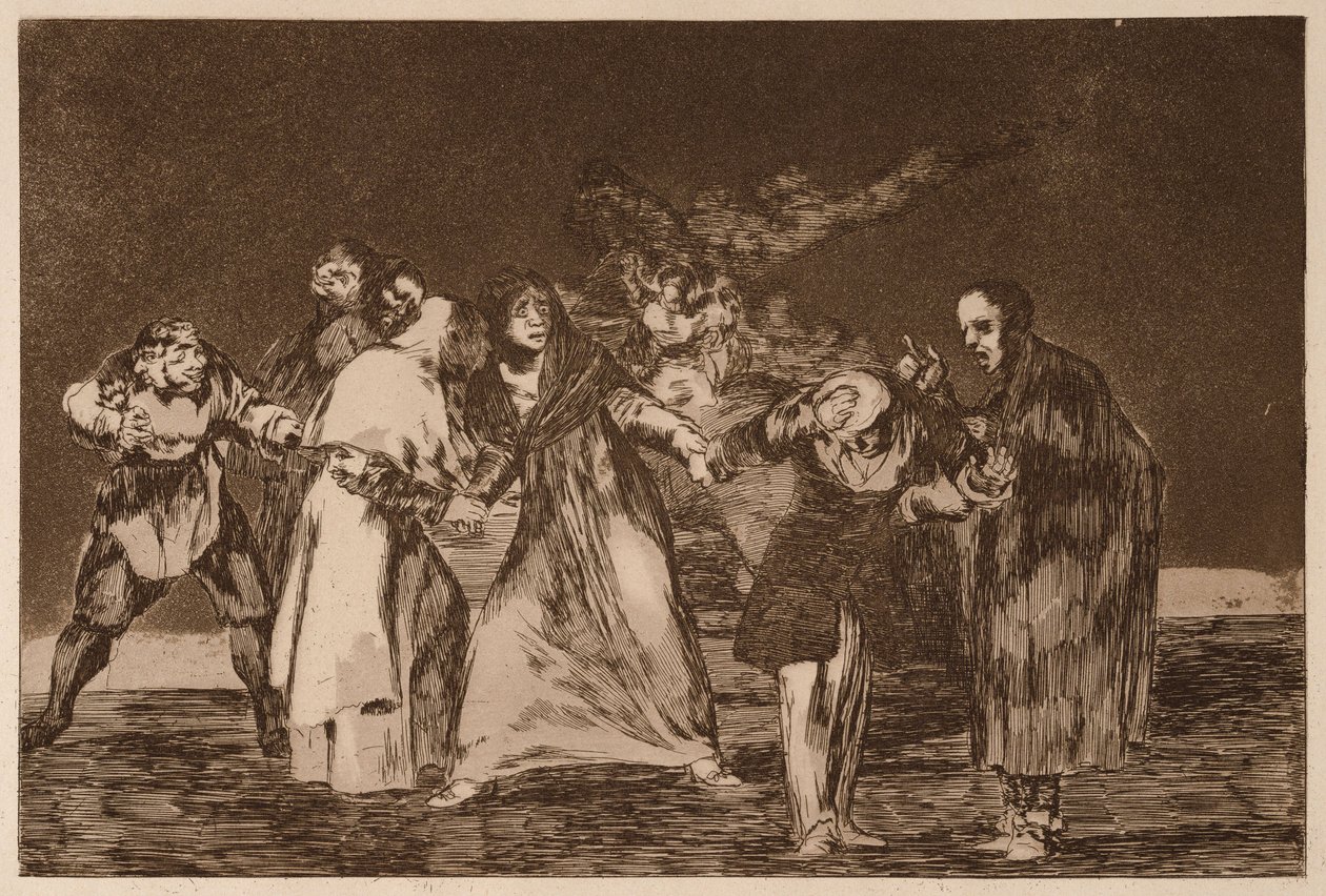 „The Exhortations” (Napomnienia), z cyklu „Los Disparates” autorstwa Francisco de Goya