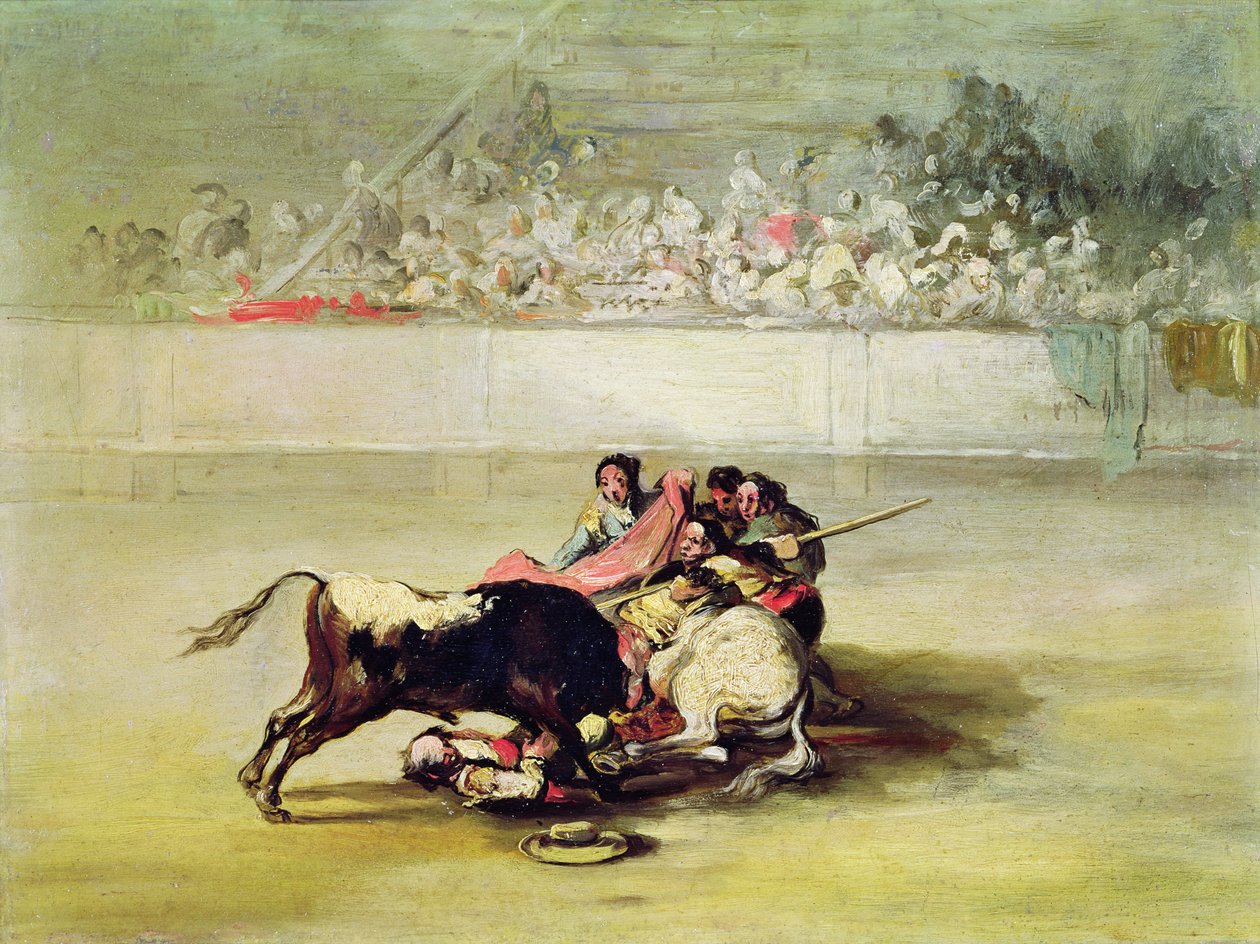 Upadek Picadora z konia pod bykiem autorstwa Francisco de Goya