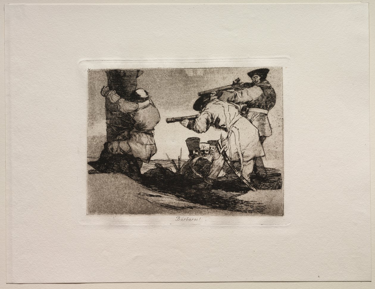 Okropności wojny: Barbarzyńcy! autorstwa Francisco de Goya