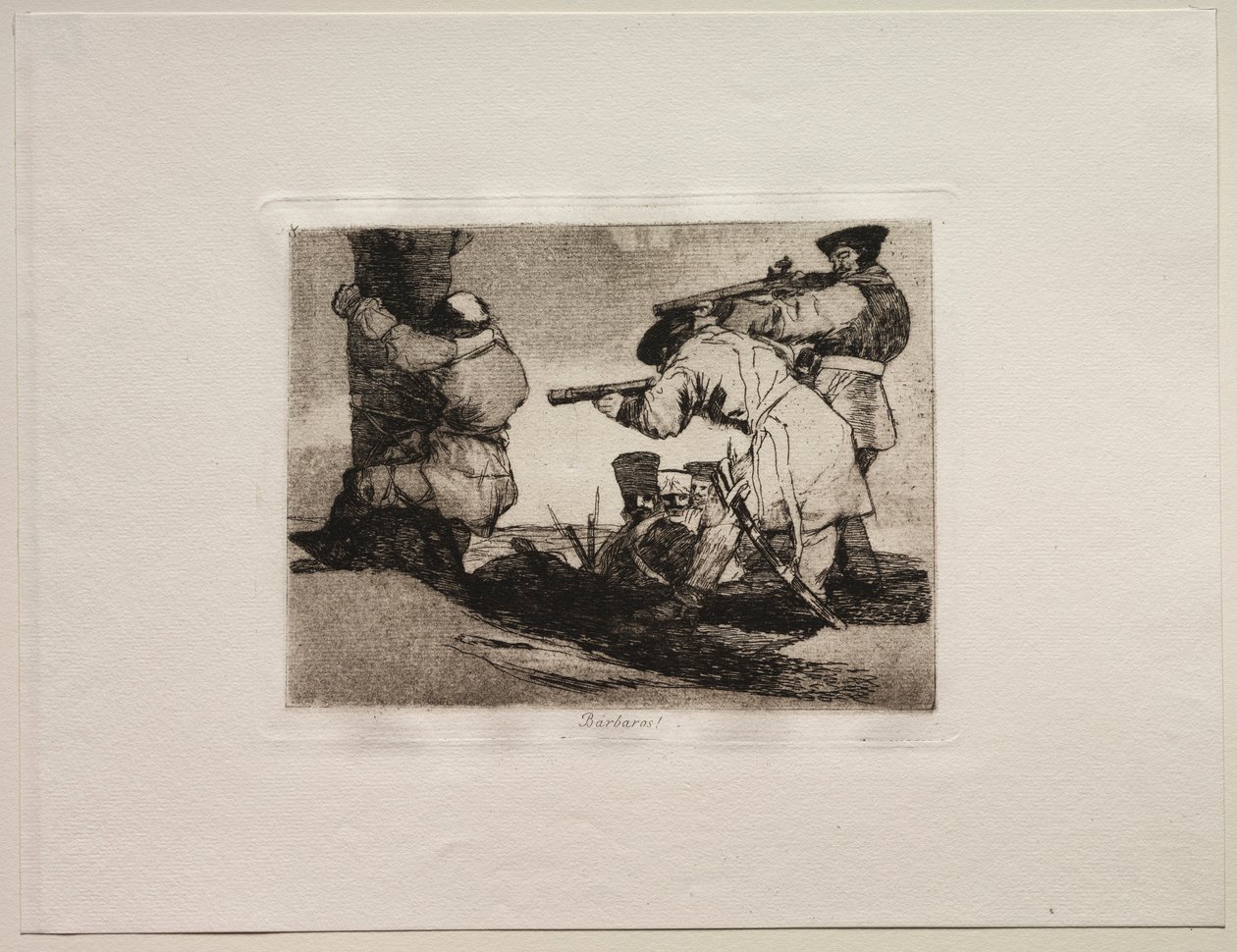 Okropności wojny: Barbarzyńcy!. autorstwa Francisco de Goya