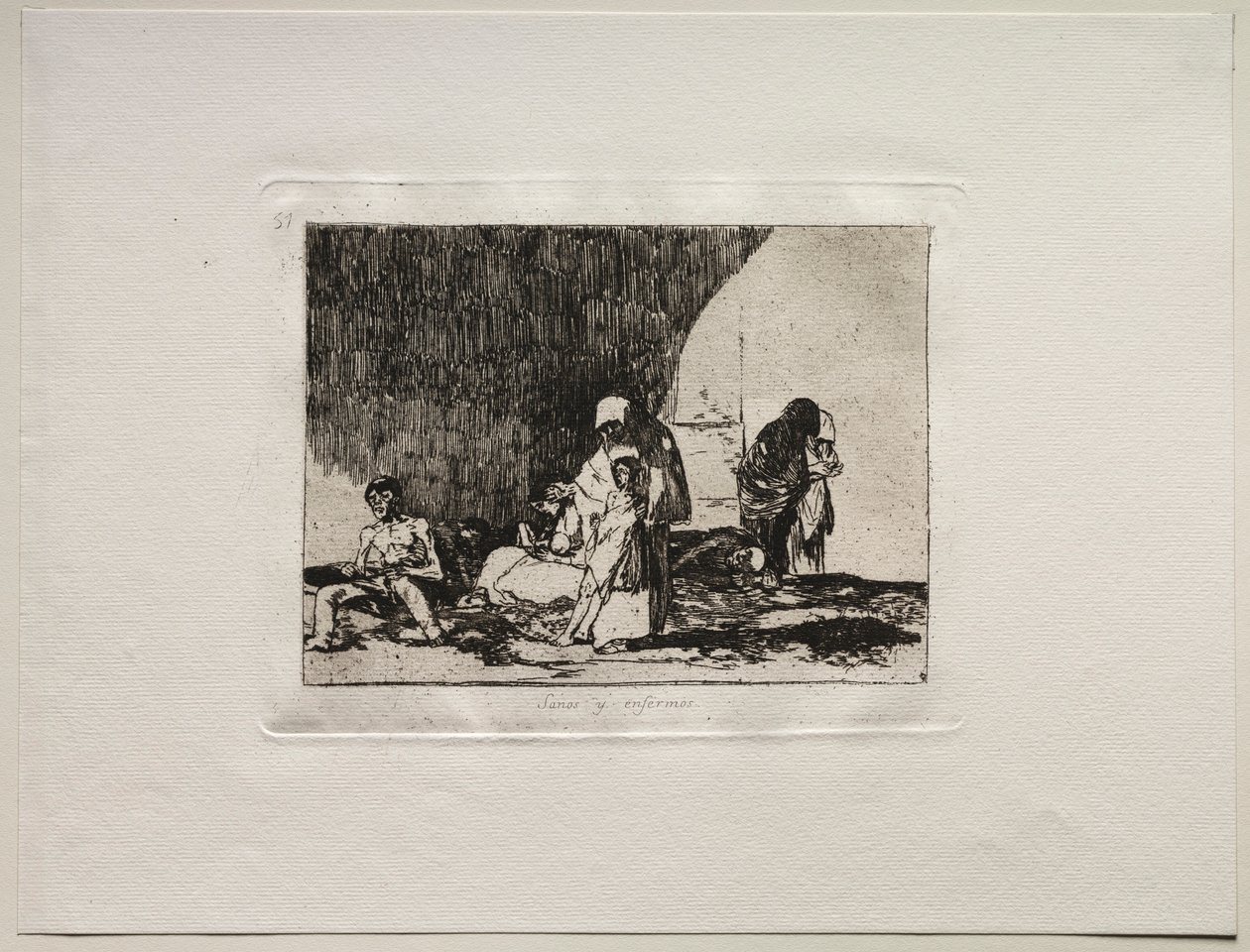 Okropności wojny: zdrowi i chorzy. autorstwa Francisco de Goya