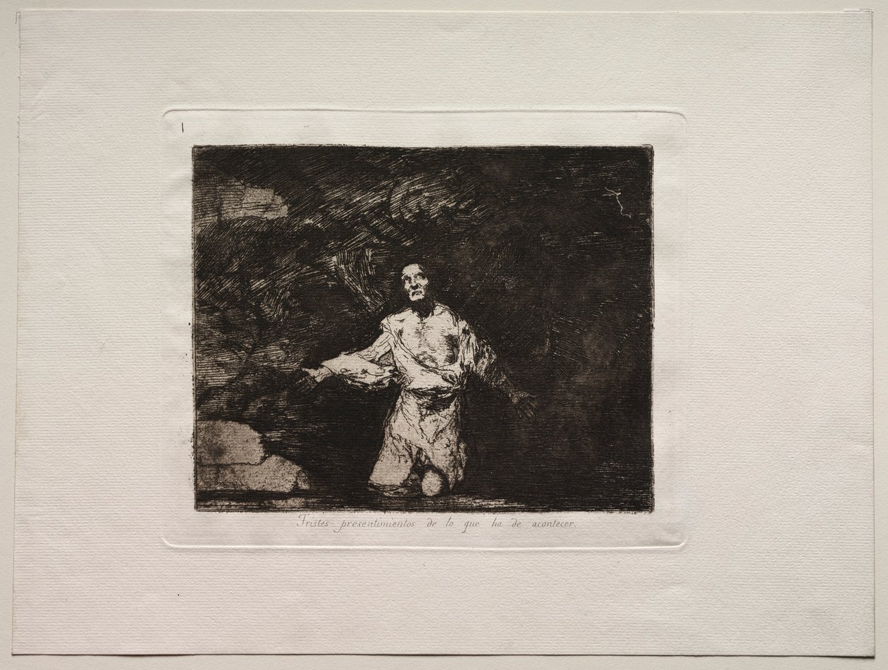 Horrors of War: Strona tytułowa – Smutne przeczucia tego, co się wydarzy. autorstwa Francisco de Goya