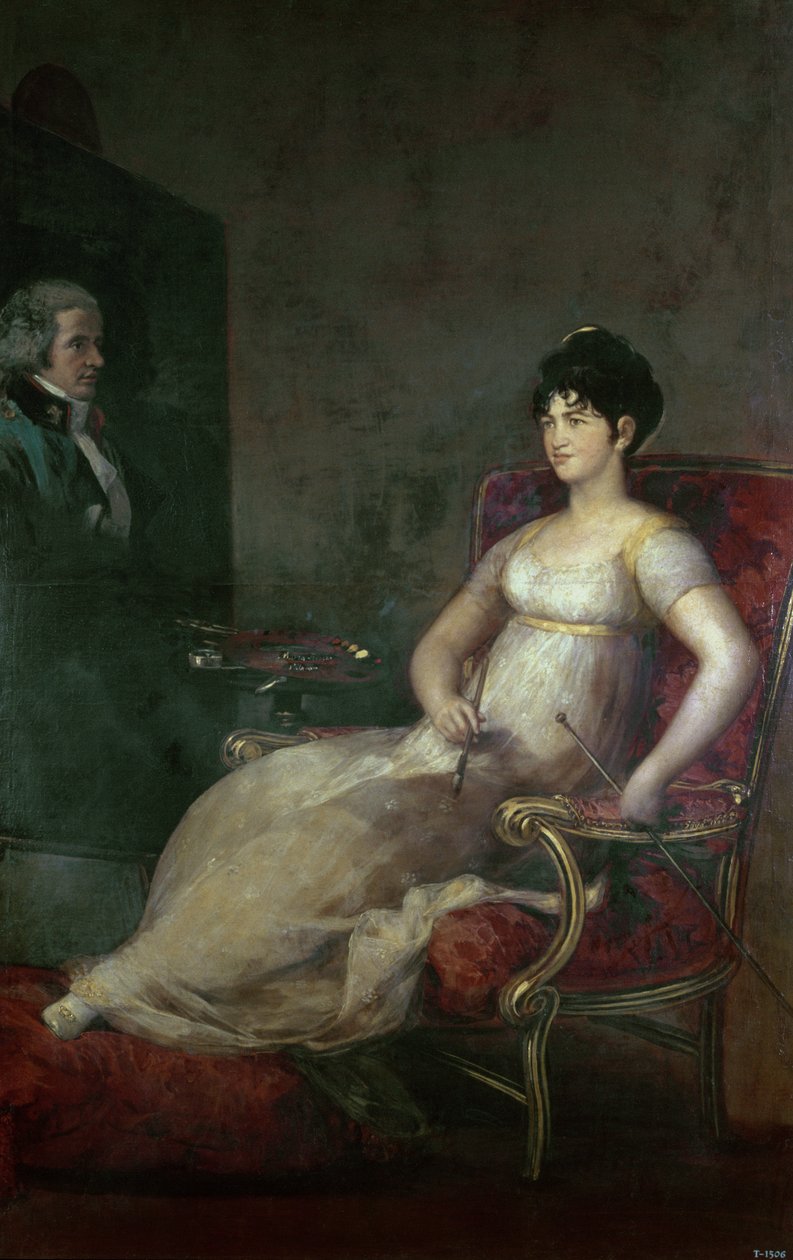 Marquesa de Villafranca maluje swojego męża, 1804 autorstwa Francisco de Goya