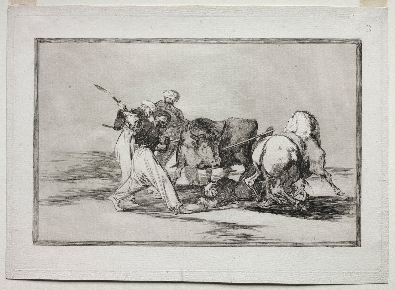 Maurowie osiedlili się w Hiszpanii, porzucając przesądy Koranu, przyjęli tę sztukę..., 1815-1816 autorstwa Francisco de Goya