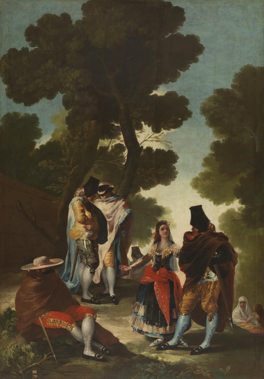 Ładna kobieta i zamaskowani mężczyźni (Droga Andaluzji) autorstwa Francisco de Goya