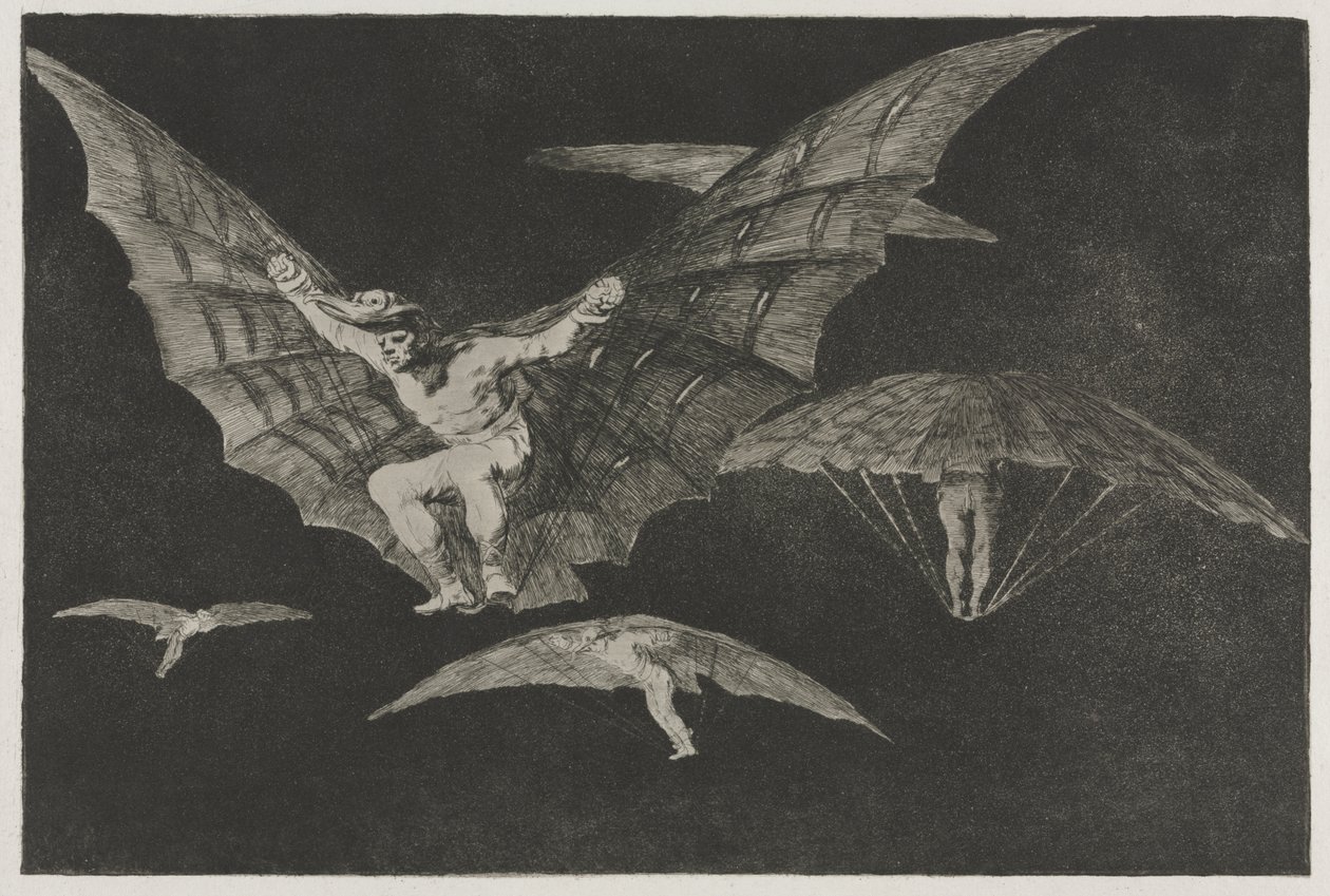 Przysłowia: sposób latania autorstwa Francisco de Goya