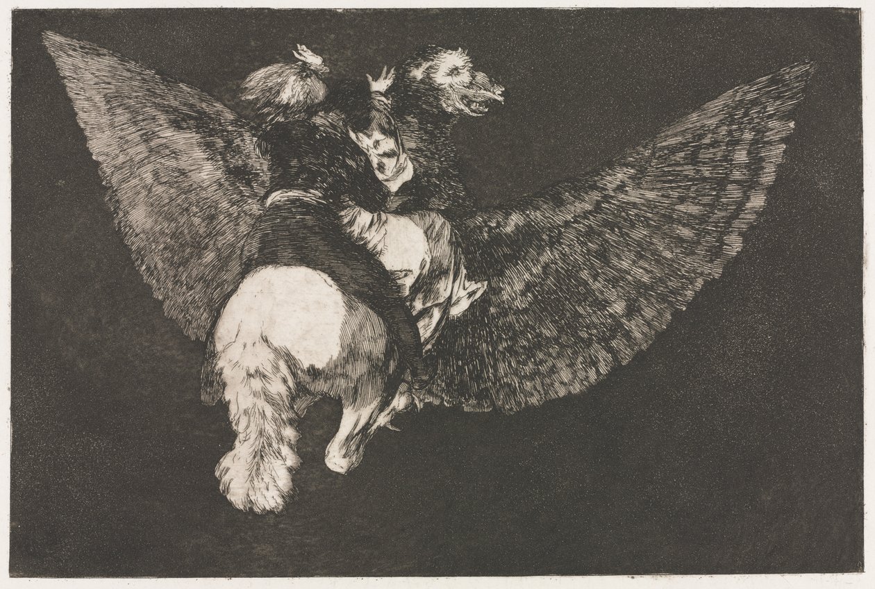 Przysłowia: latające szaleństwo autorstwa Francisco de Goya