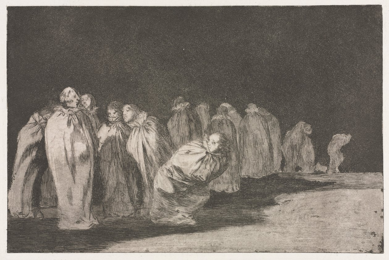 Przysłowia: mężczyźni w workach, 1864. autorstwa Francisco de Goya