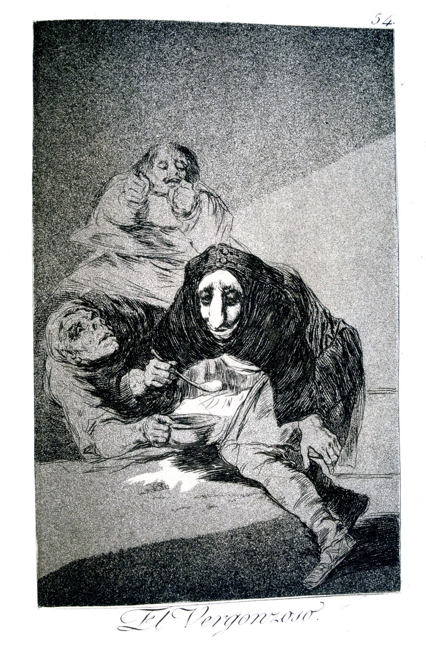 Zawstydzony, 1799 autorstwa Francisco de Goya