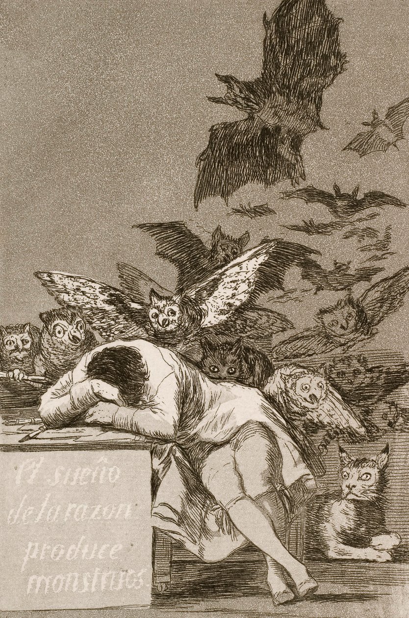 The Sleep of Reason produkuje potwory Francisco Goya autorstwa Francisco de Goya