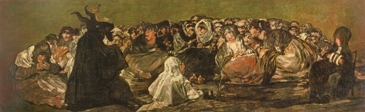 Sabat Czarownic lub Wielki Kozioł (jeden z Czarnych Obrazów), ok. 1821-23 autorstwa Francisco de Goya