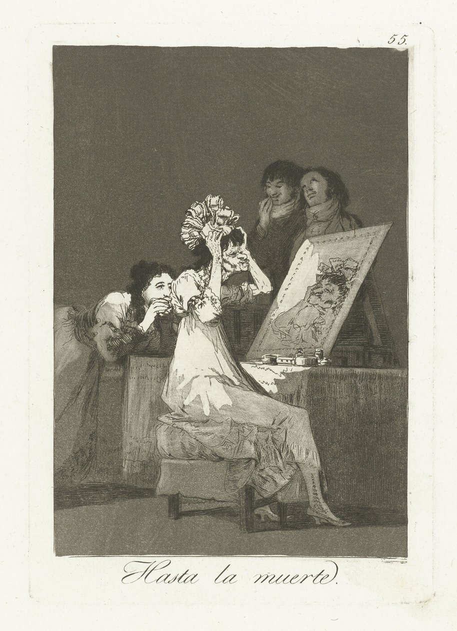 Tot aan de dood Do śmierci (tytuł na przedmiocie) Los Caprichos (tytuł serii) autorstwa Francisco de Goya