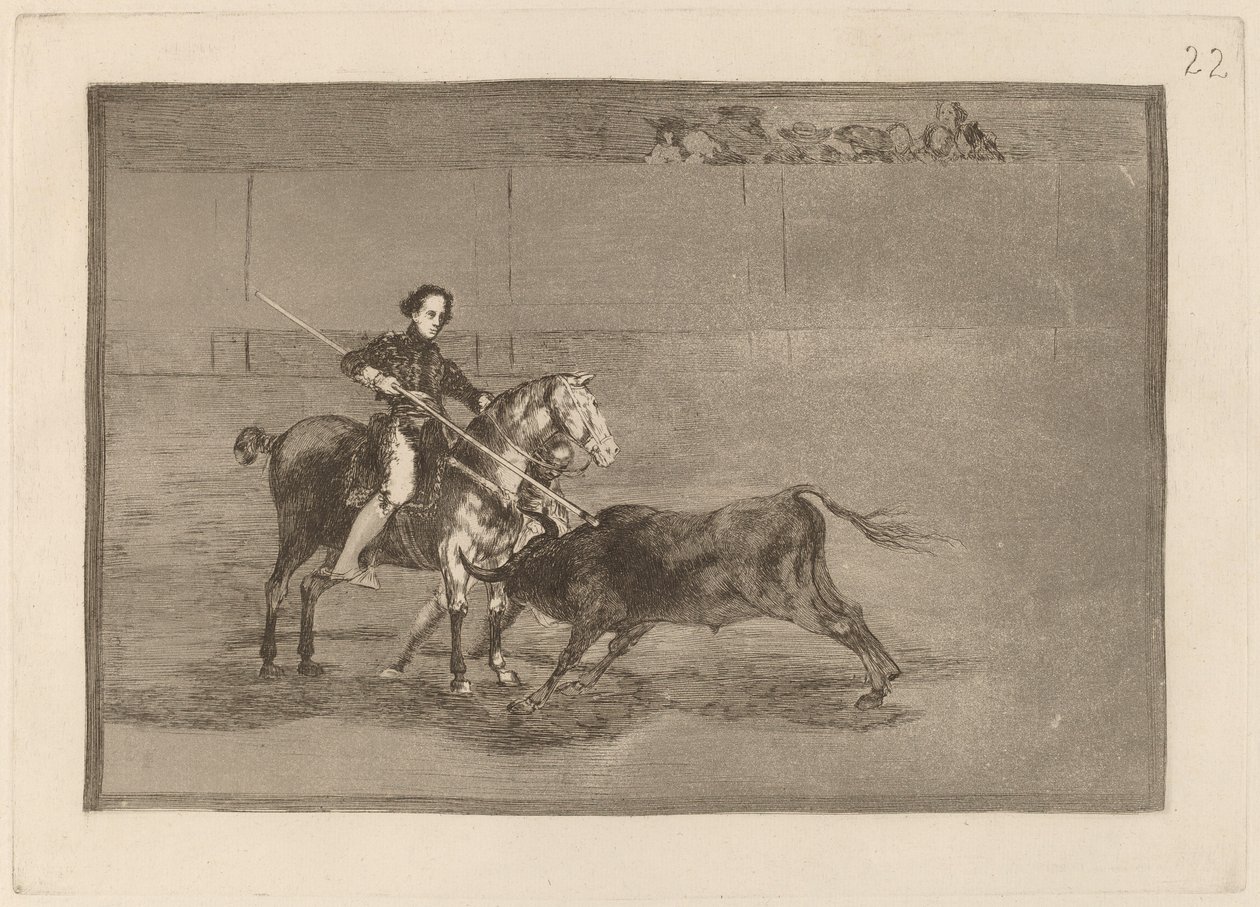 Męska odwaga celebrowanej Pajuelera na ringu w Saragossie autorstwa Francisco de Goya