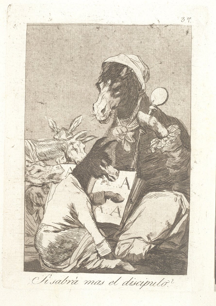Czy uczeń wie więcej niż nauczyciel? autorstwa Francisco de Goya