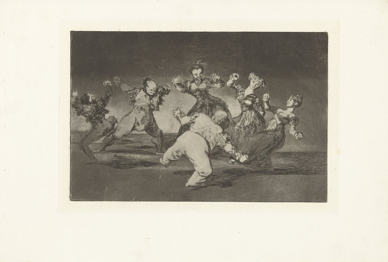 Wesoła głupota Odmienne Alegre Los Disparates (The Follies) (tytuł serii) Los Proverbios (Przysłowia) (tytuł serii) autorstwa Francisco de Goya