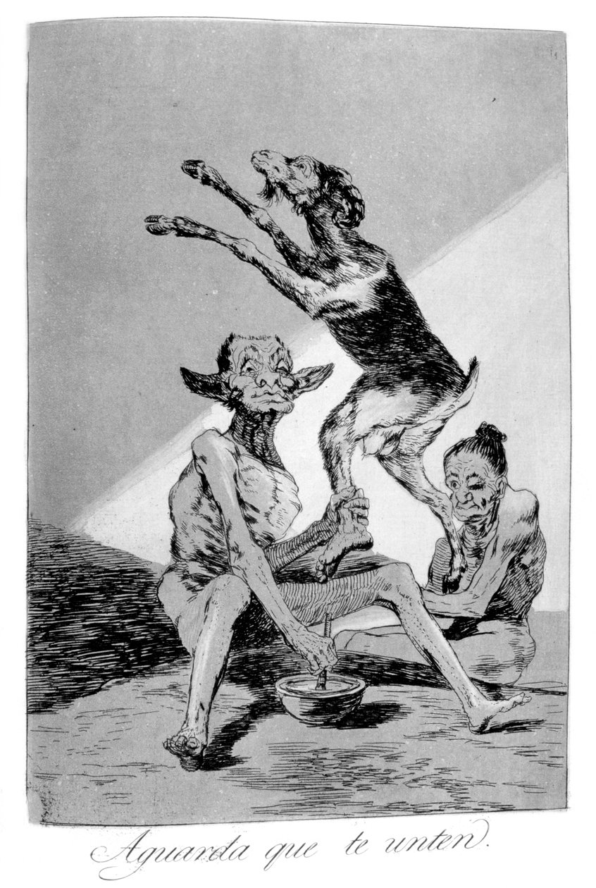 Poczekaj, aż zostaniesz namaszczony, 1799 autorstwa Francisco de Goya