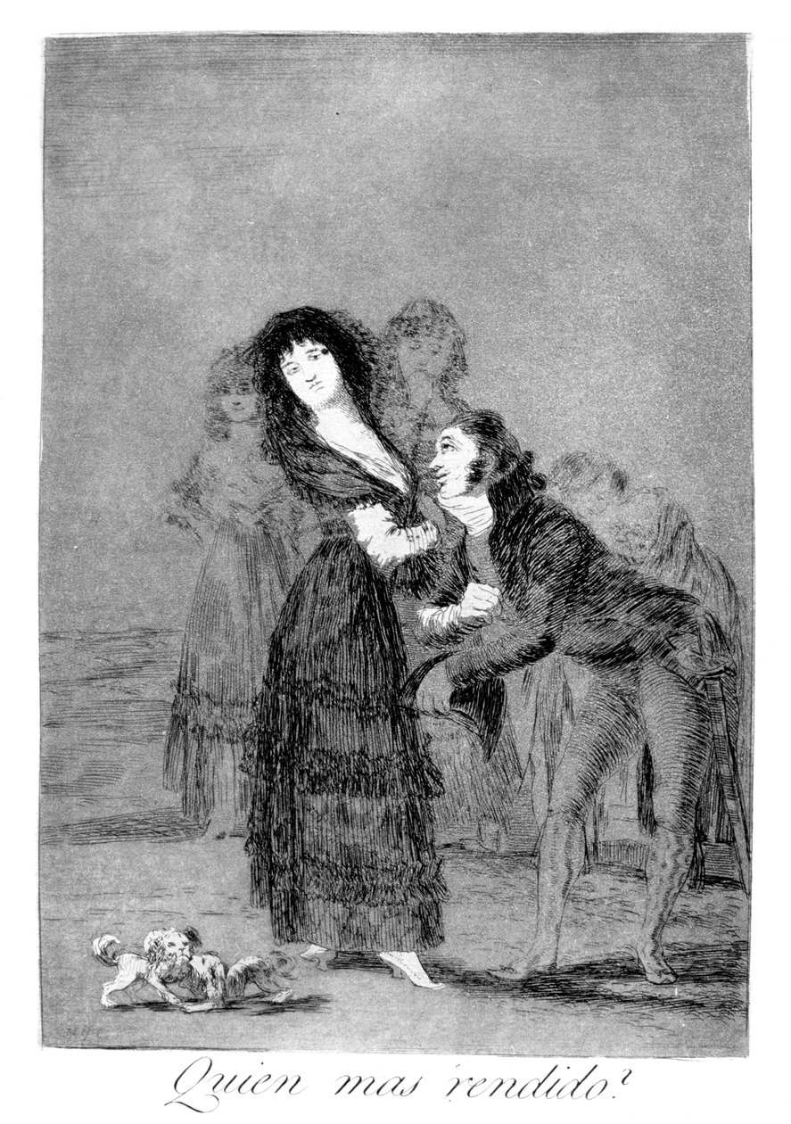 Który z nich jest bardziej pokonany, 1799 autorstwa Francisco de Goya
