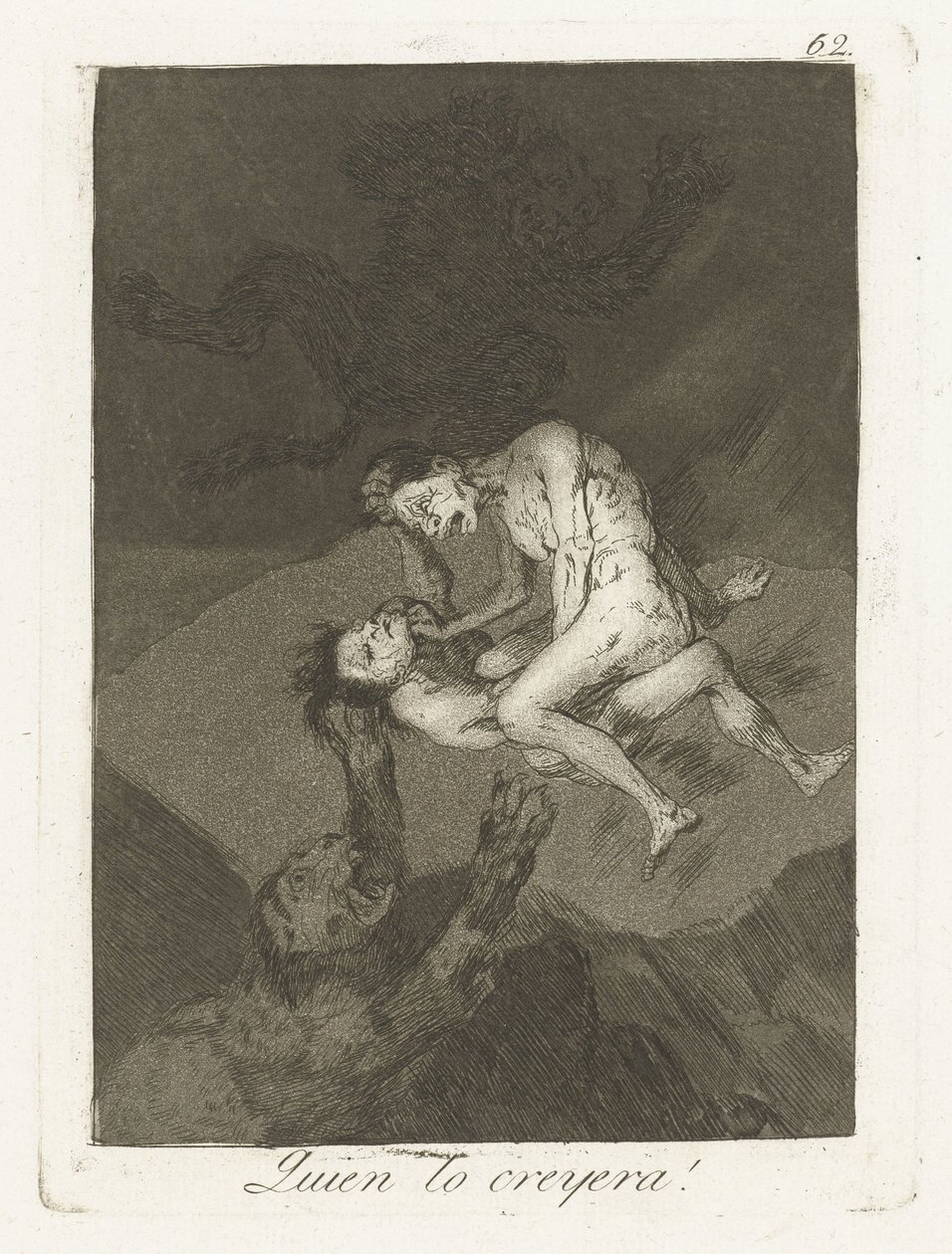 Wie miał dat gedacht! Kto by w to uwierzył! (tytuł na obiekcie) Los Caprichos (tytuł serii) autorstwa Francisco de Goya