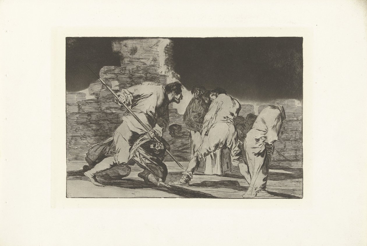 Wściekłe szaleństwo Odmienne furioso Los Disparates (The Follies) (tytuł serii) Los Proverbios (Przysłowia) (tytuł serii) autorstwa Francisco de Goya