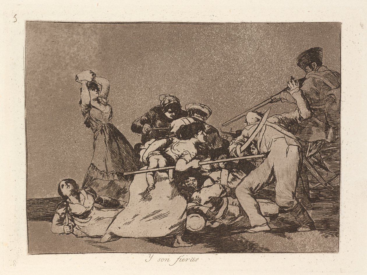 Y son fieras (I są jak dzikie bestie) autorstwa Francisco de Goya