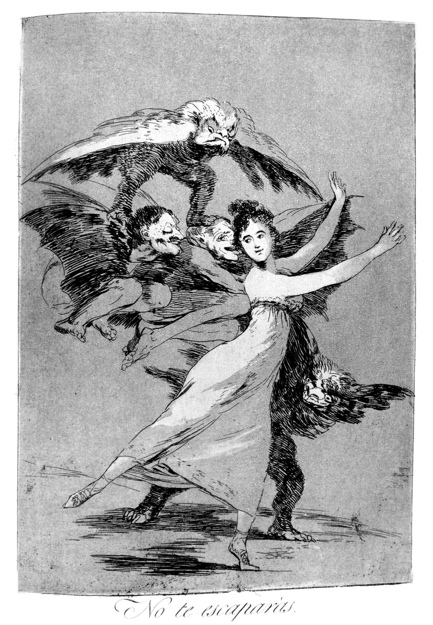 Nie uciekniesz, 1799 autorstwa Francisco de Goya