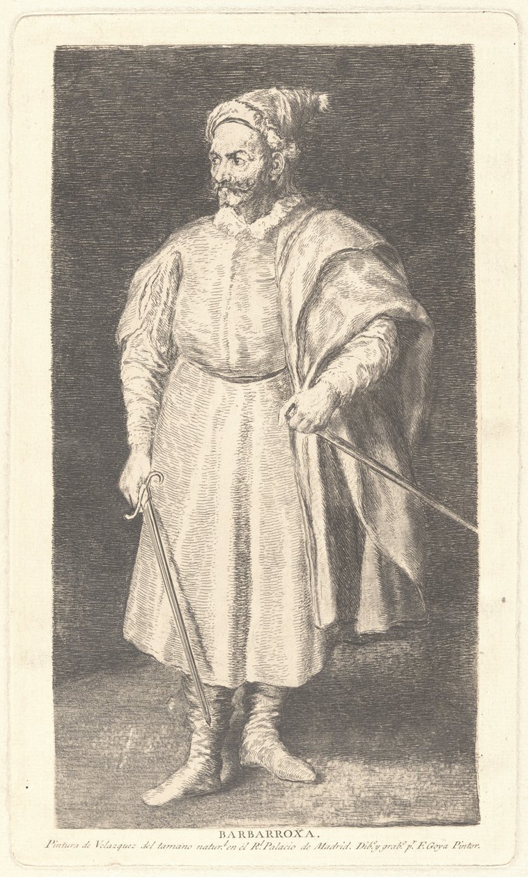 Błazen Barbarroja autorstwa Francisco de Goya after Diego Velázquez
