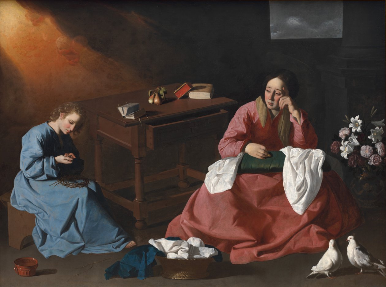 Chrystus i Dziewica w Domu w Nazarecie autorstwa Francisco de Zurbaran