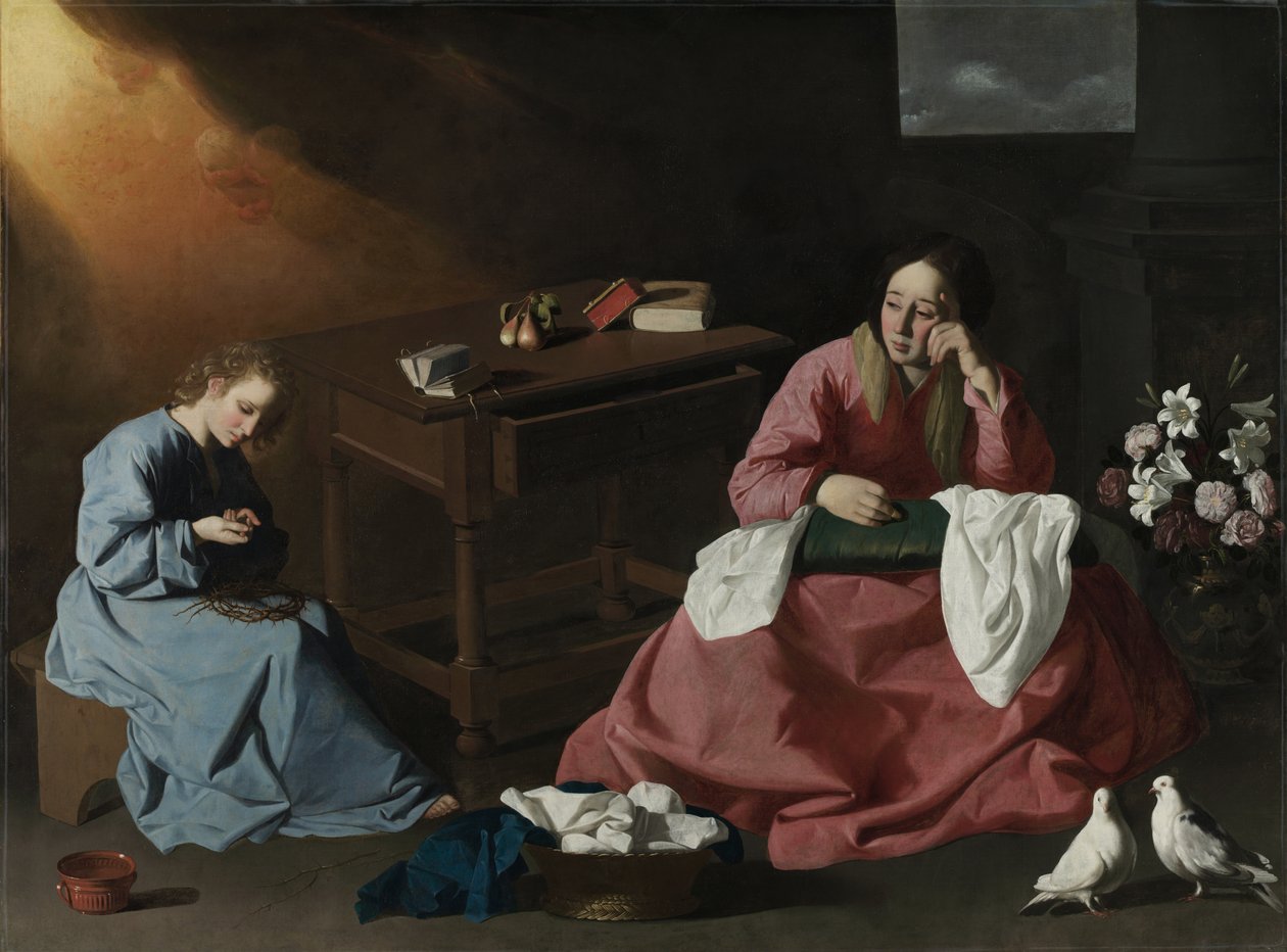 Chrystus i Dziewica w Domu w Nazarecie, ok. 1640 autorstwa Francisco de Zurbaran