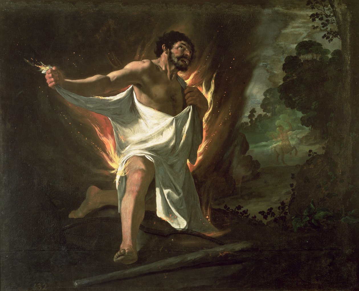 Herkules rozdzierający płonącą szatę, ok. 1634 autorstwa Francisco de Zurbaran