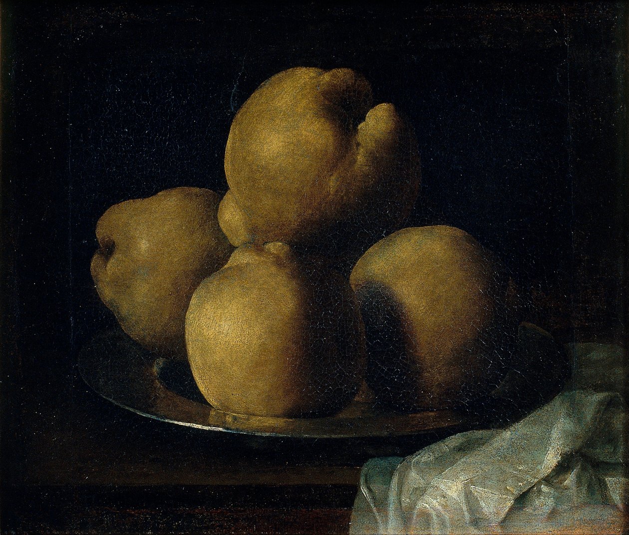 Nature morte aux coings - Martwa natura z daniem z pigwy - Zurbaran, Francisco, de (1598-1664) - Między 1633 a 1664 - Olej na płótnie - 35x40,5 - Museu Nacional d