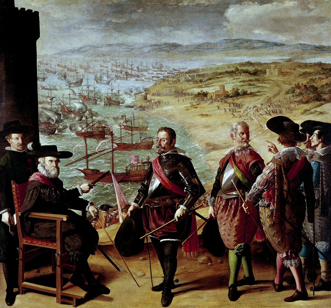 Malowane bitwy o Buen Retiro: obrona Kadyksu przed Brytyjczykami w 1627 roku autorstwa Francisco de Zurbaran
