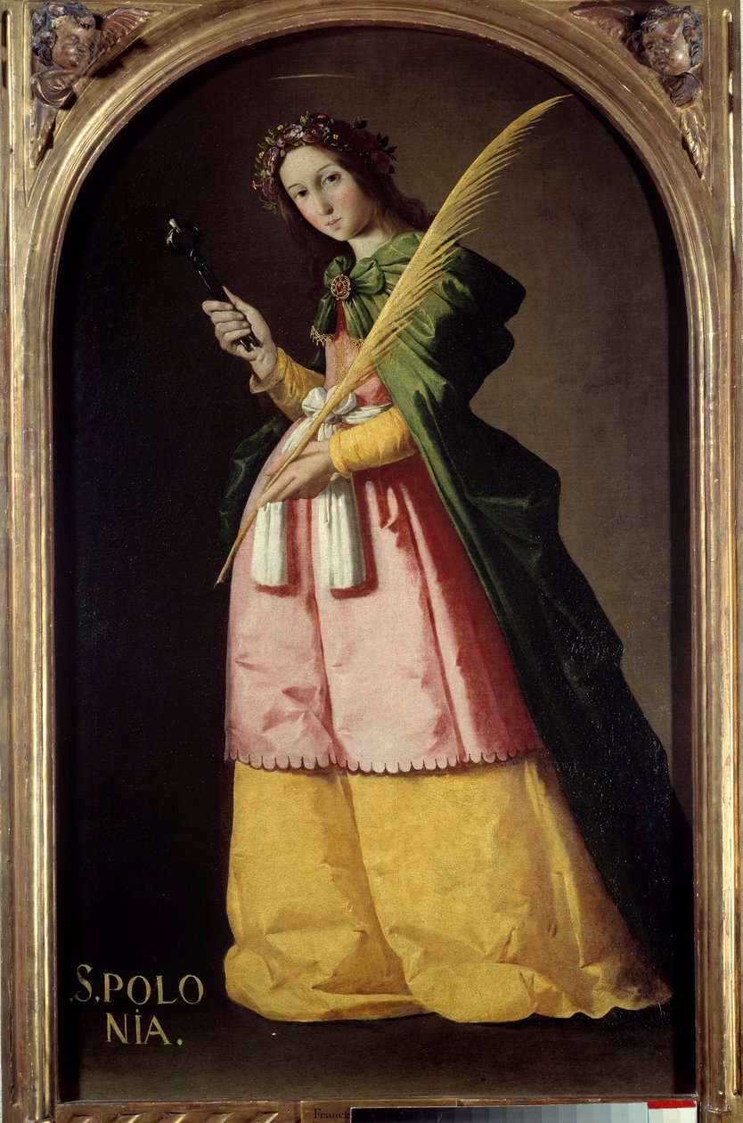 Portret u stóp św. 1,34 x 0,67 m. autorstwa Francisco de Zurbaran