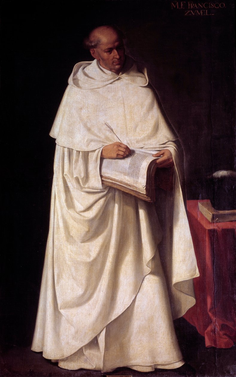 Portret Francisco Zumela (ok. 1540-1607), hiszpańskiego zakonnika z Zakonu Merci (najemnik lub towar) i teologa autorstwa Francisco de Zurbaran